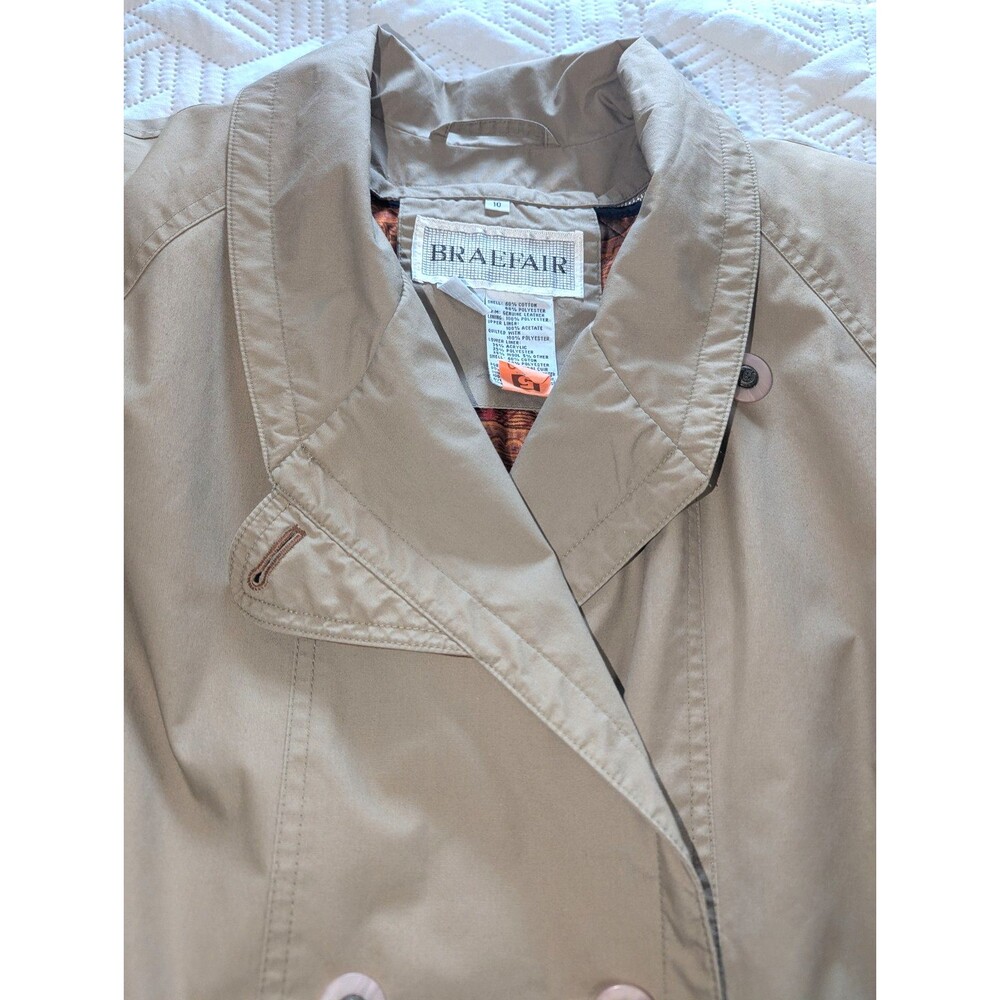 Braefair Trenchcoat Womens Size 10 Zip Out Liner Tan Vintage - Picture 10 of 16